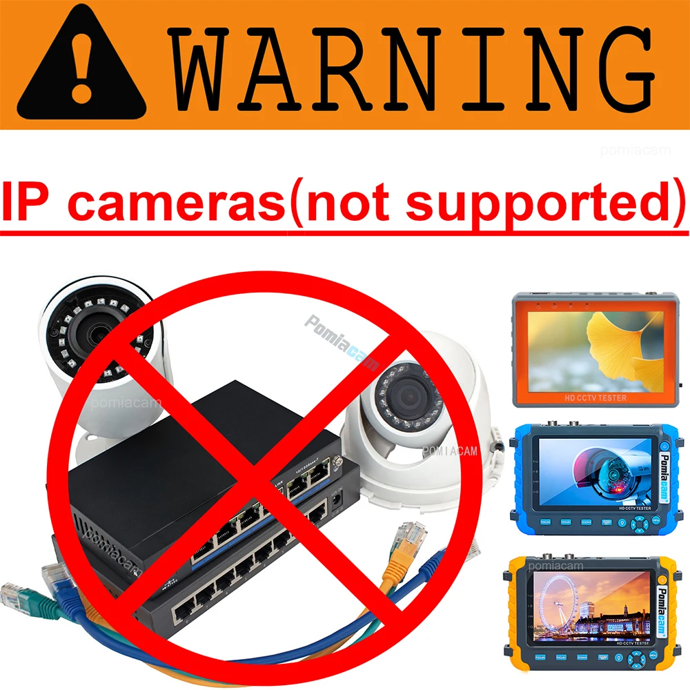 Portable CCTV Tester IV8W  8MP AHD/CVI/TVI Mini Monitor Cameras Tester HDMI VGA Input Video Cable Security Camera Tester