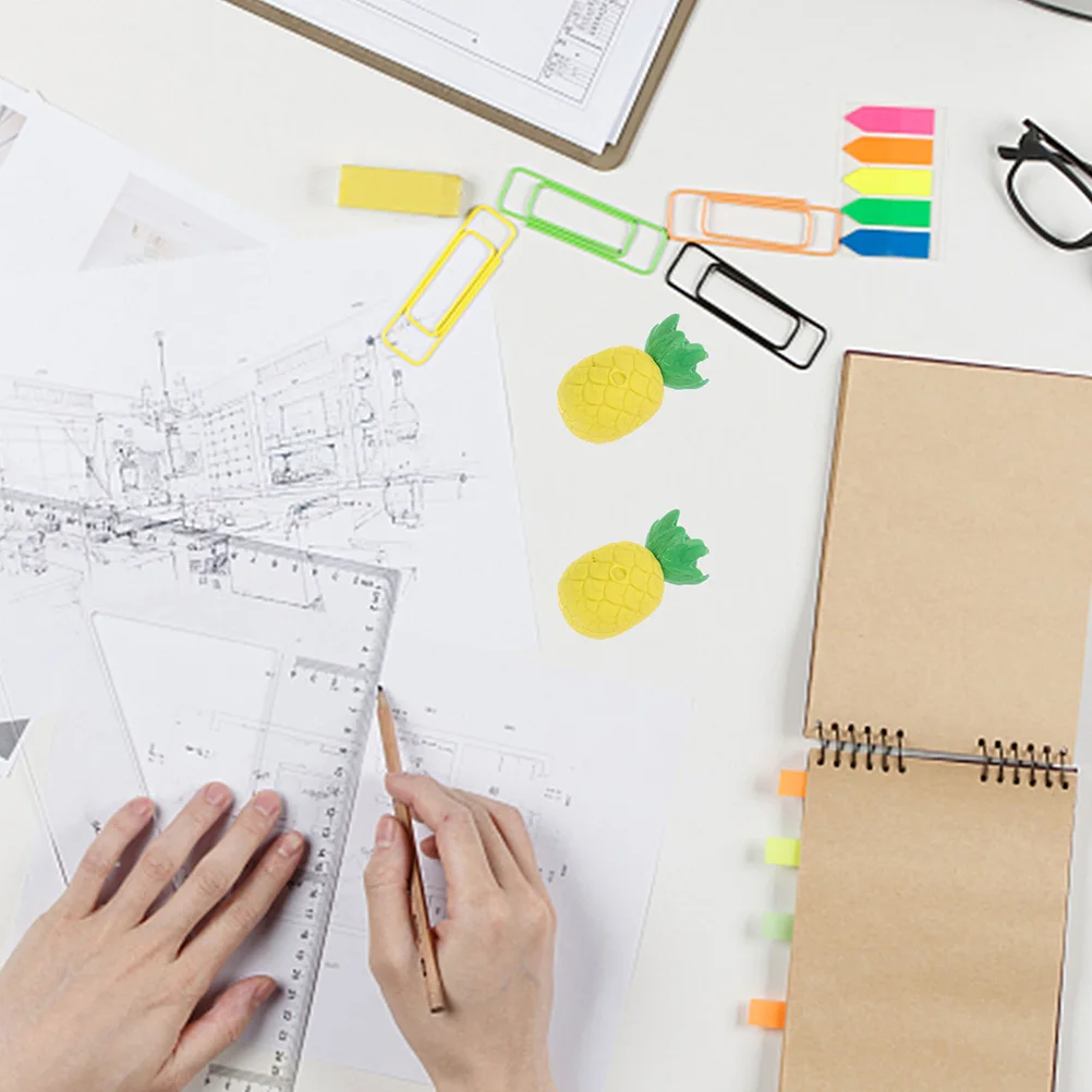 

40 Pcs Pineapple Eraser Animal Erasers School Pencil Small 's Prize Tpr Office Worker Student