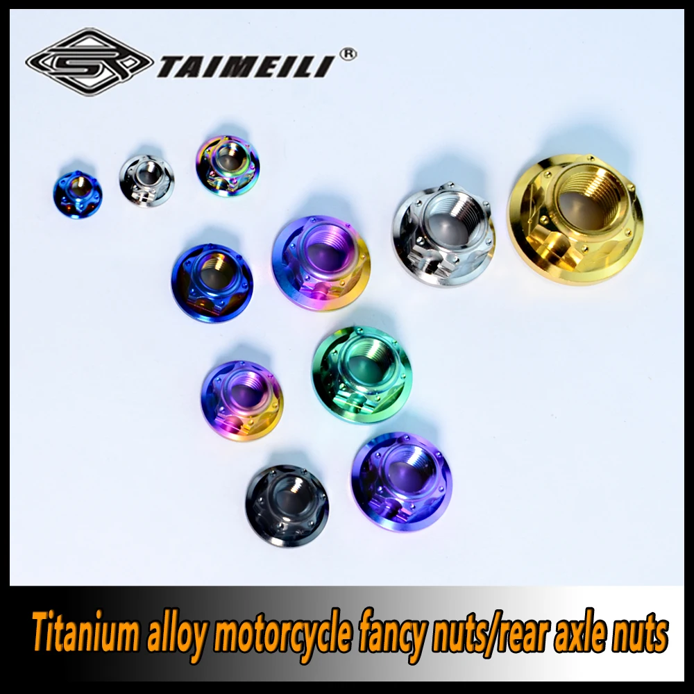 TAIMEILI Titanium Alloy Pattern Nut M5M6m8m10m12m14 Motorcycle Bicycle Modification Replacement Nut