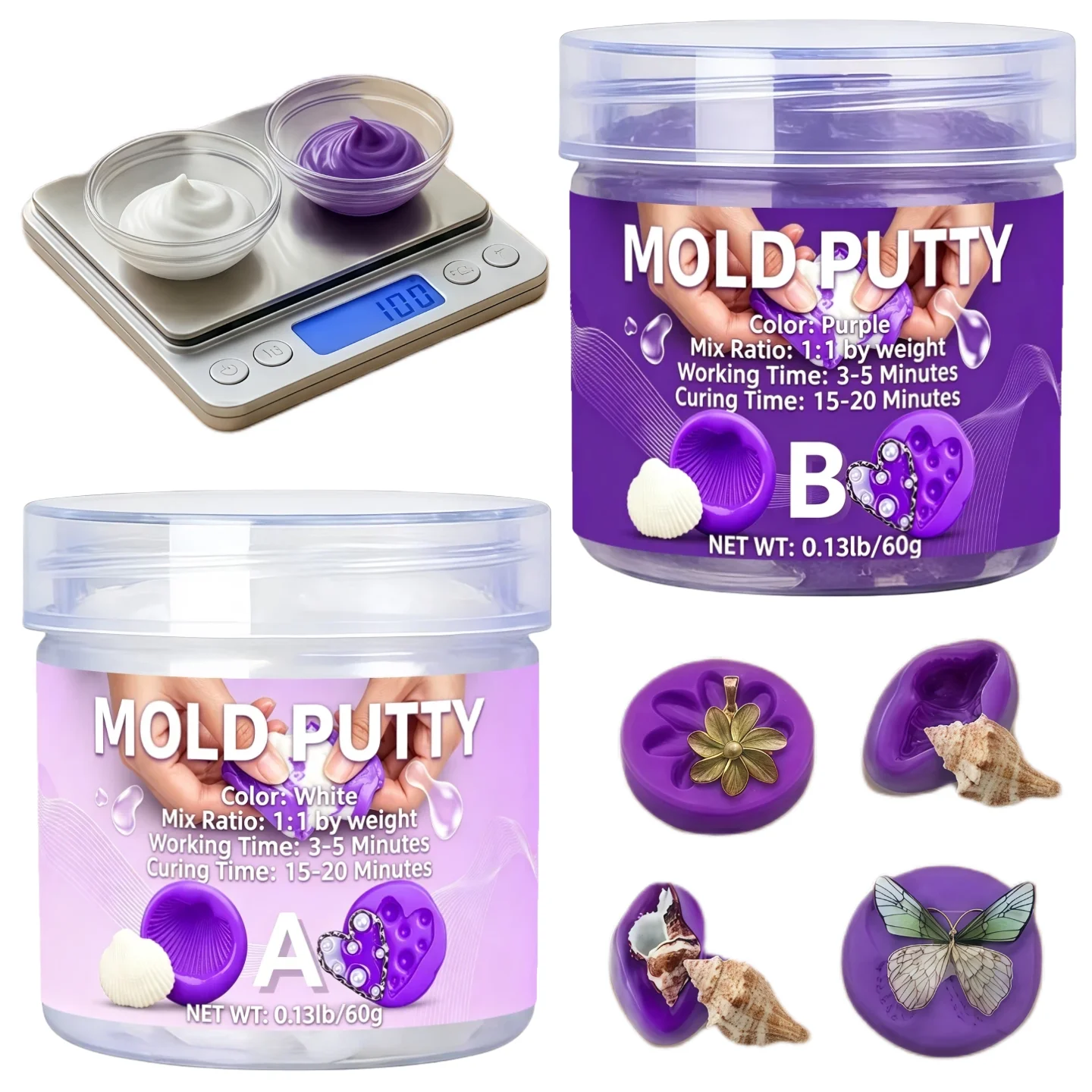 1:1 Ratio Silicone Putty Mold-Making Kit Fast Curing For 3D Printing Art Restoration