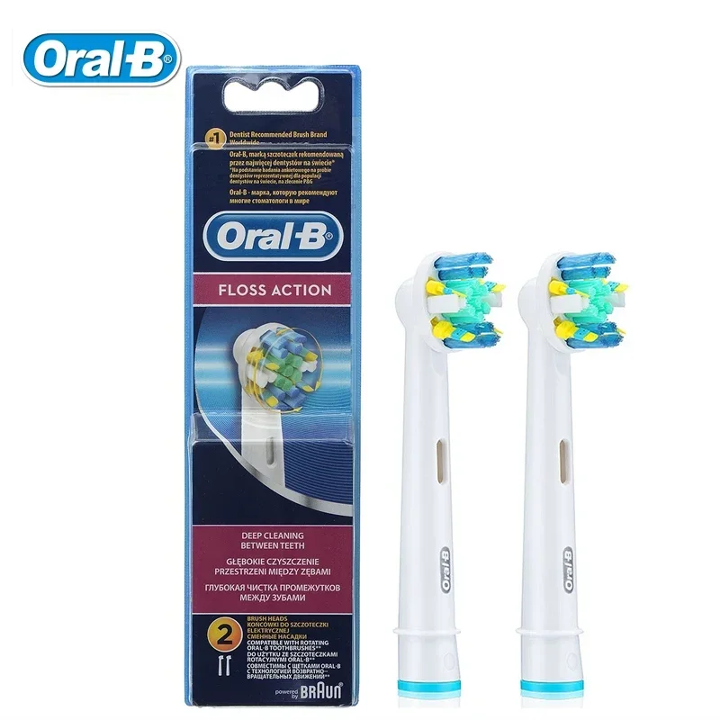 Oral B EB25 Floss Action Replacement Brush Heads Deep Cleaning OralB Electric Toothbrush Heads for Rechargeable D12 D20 3709 D34