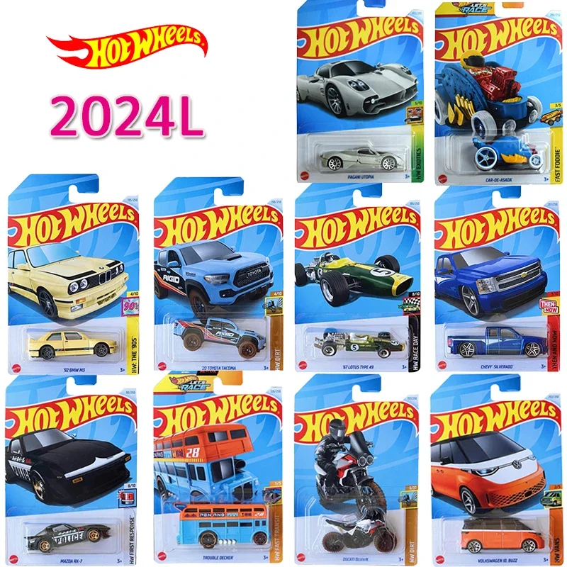 Genuine Hot Wheels Car 1/64 Ford Mustang Toyota Bmw Volkswagen Bus Lotus Racing Motorcycle Firebird Boys Toys Pickup Auto Model