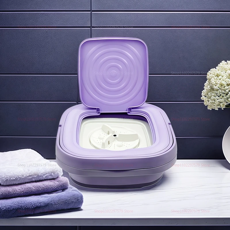8L Portable Folding Washing Machine Bucket Easy To Carry Compact Travel Laundry Washer for Clothes Socks Underwear Cleaning image 4