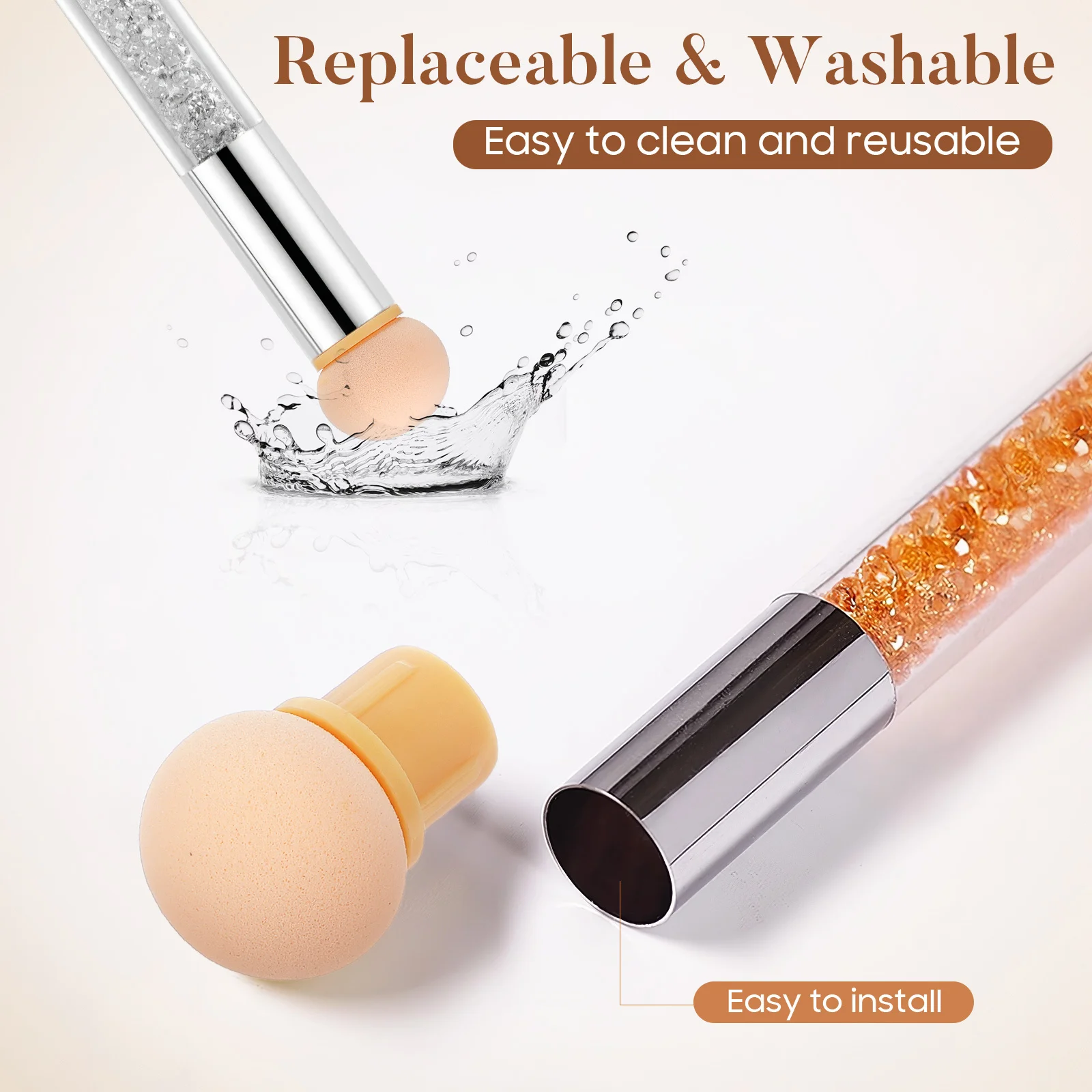 30 szt. Gradientowych Gąbek do Zdobienia Paznokci, Miękkie, Zmywalne, Wymienne do Efektu Ombre, Narzędzia do Manicure DIY, Końcówki Gąbkowe do Zdobienia Paznokci