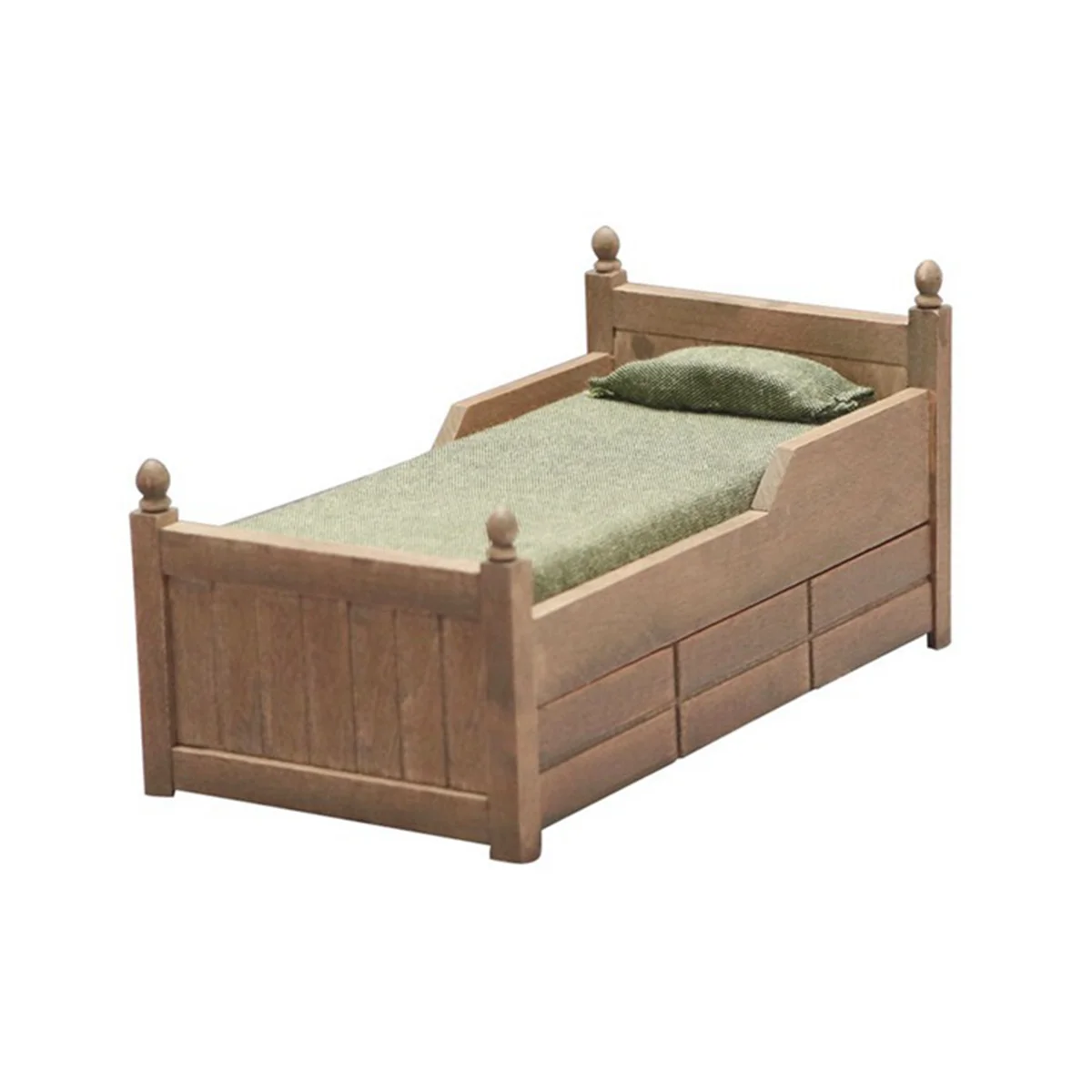 

1:12 Mini Bed, Furniture Queen Bed With Bedding and Drawers for Accessories