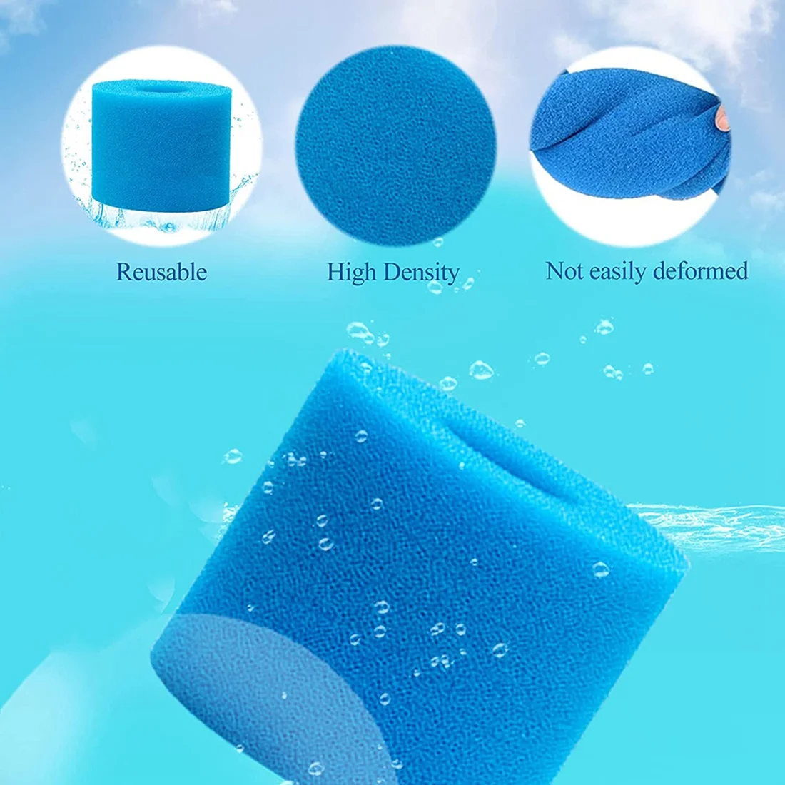 Cartridge Filter kolam renang, 4 buah untuk tipe H, penggantian kolam renang busa spons Filter kartrid untuk Intex tipe H