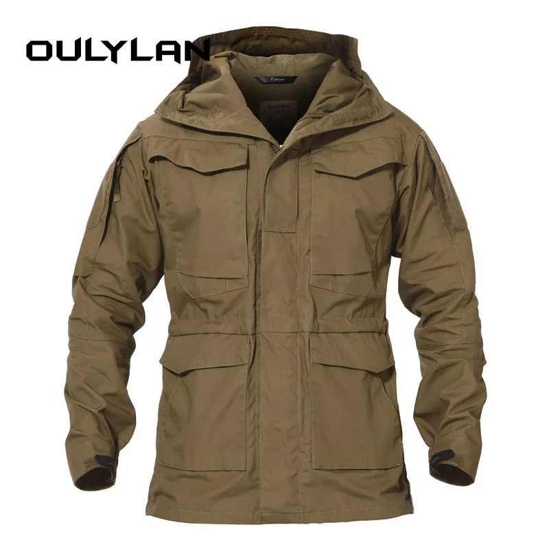 

Tactical Windbreaker Men's M65 Jacket Wear-resistant Outdoor Waterproof Windbreaker Hooded Jackets Male Hiking Assault Suit