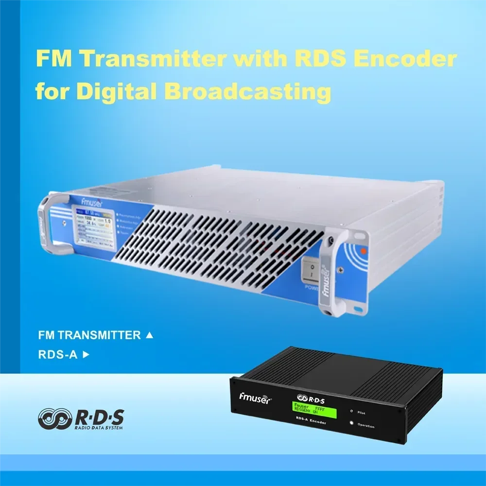 

FMUSER 350W/300W 350watts FM Transmitter For Radio Station + RDS Encoder With TA MPX In RDS OUT LOGO Display