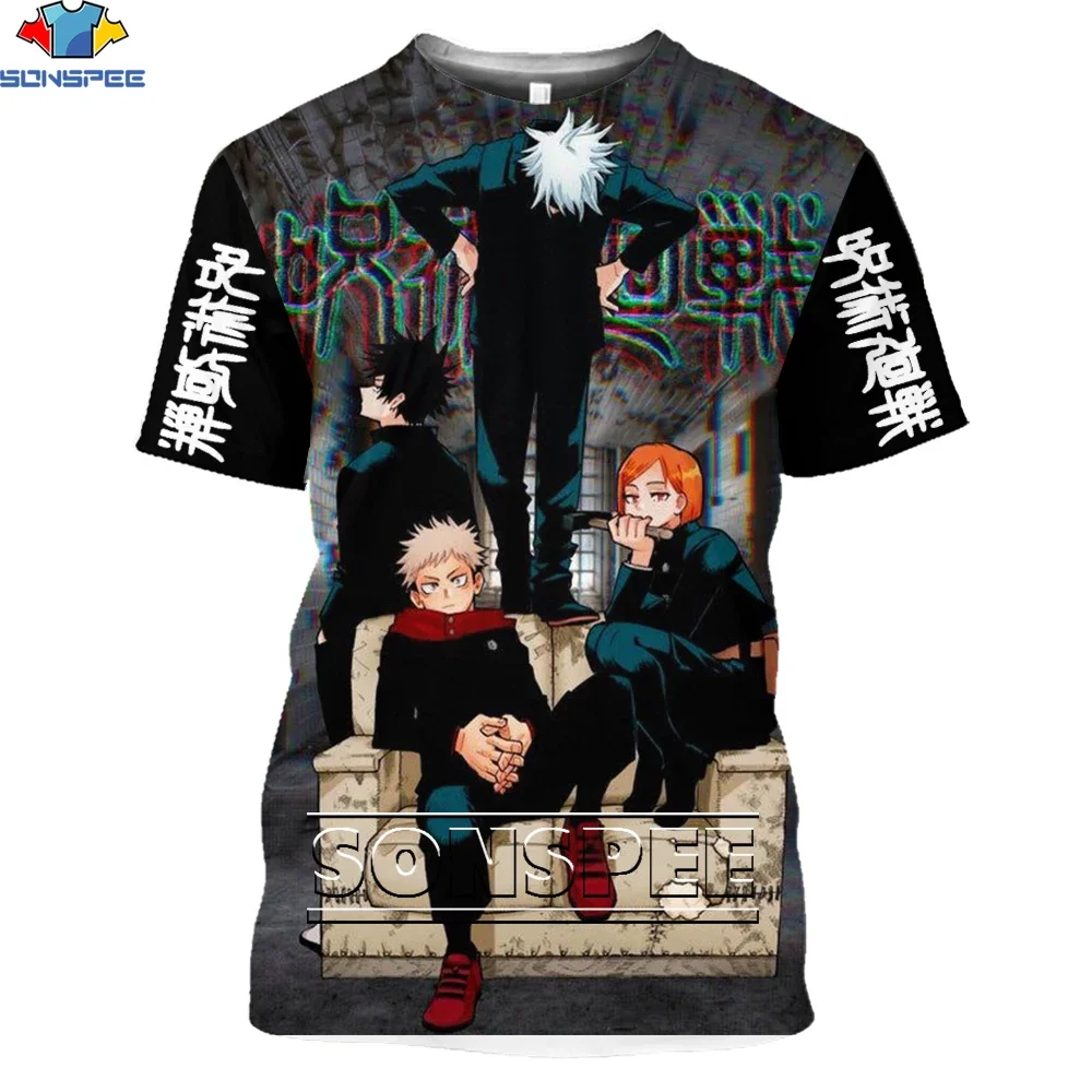 Hot 3D Print Anime Jujutsu Kaisen Gojo Satoru T Shirt Summer Design Custom Short Sleeve Cartoon Harajuku Oversize Casual Top