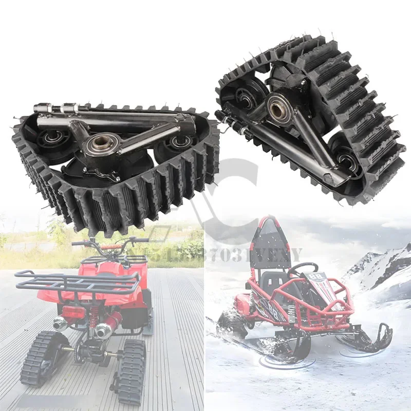 

ATV/UTV Snow Track Kit - Rear Wheel Sand & Snow Tires for Go Kart, Buggy, Quad, Snowmobile - Off-Road Conversion
