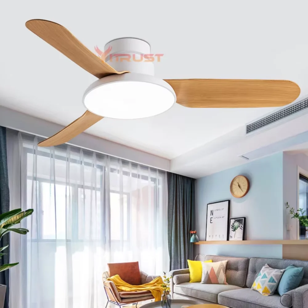 DC Ceiling Fan Lamp with LED Lights 42in Remote Control Living Room Bedroom Dining Modern Ceiling Fan Hanging Ventilador Techo