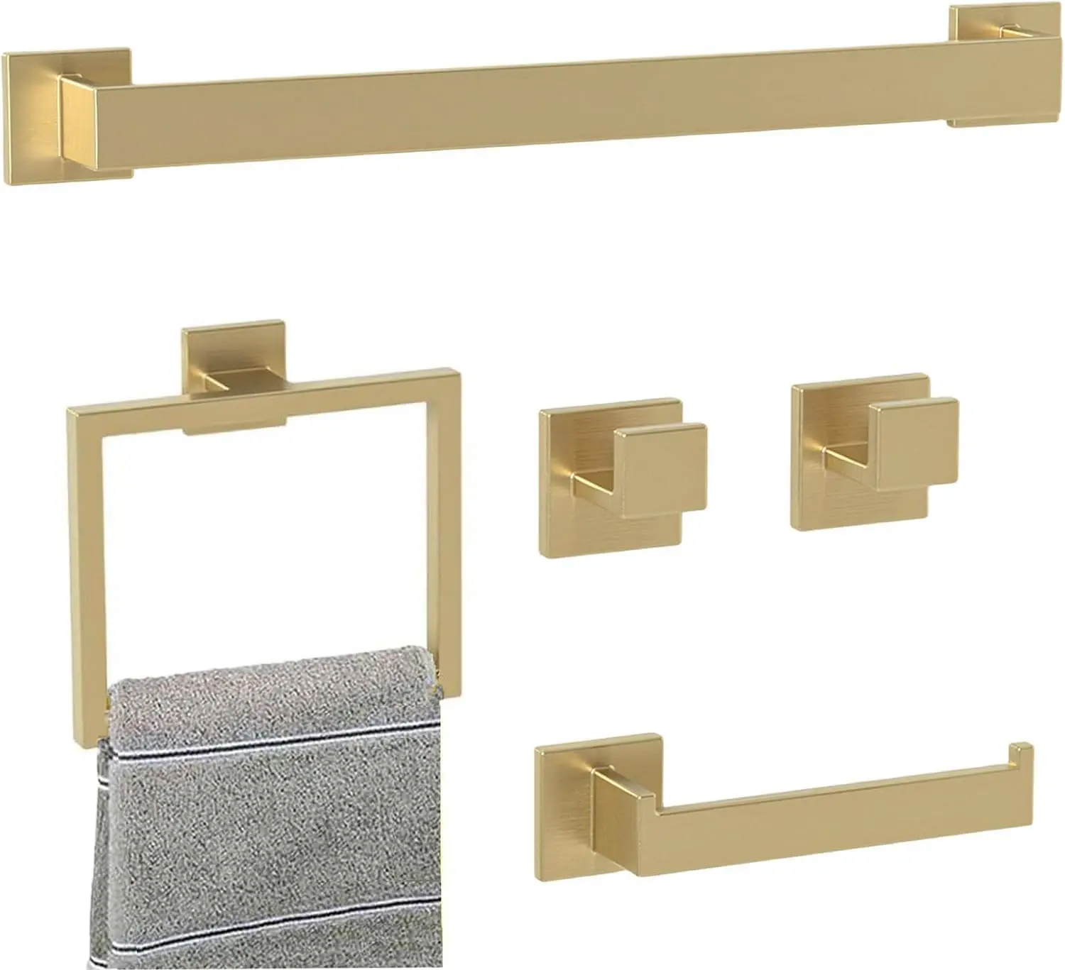 5 pieces Gold bathroom hardware Square - 24 