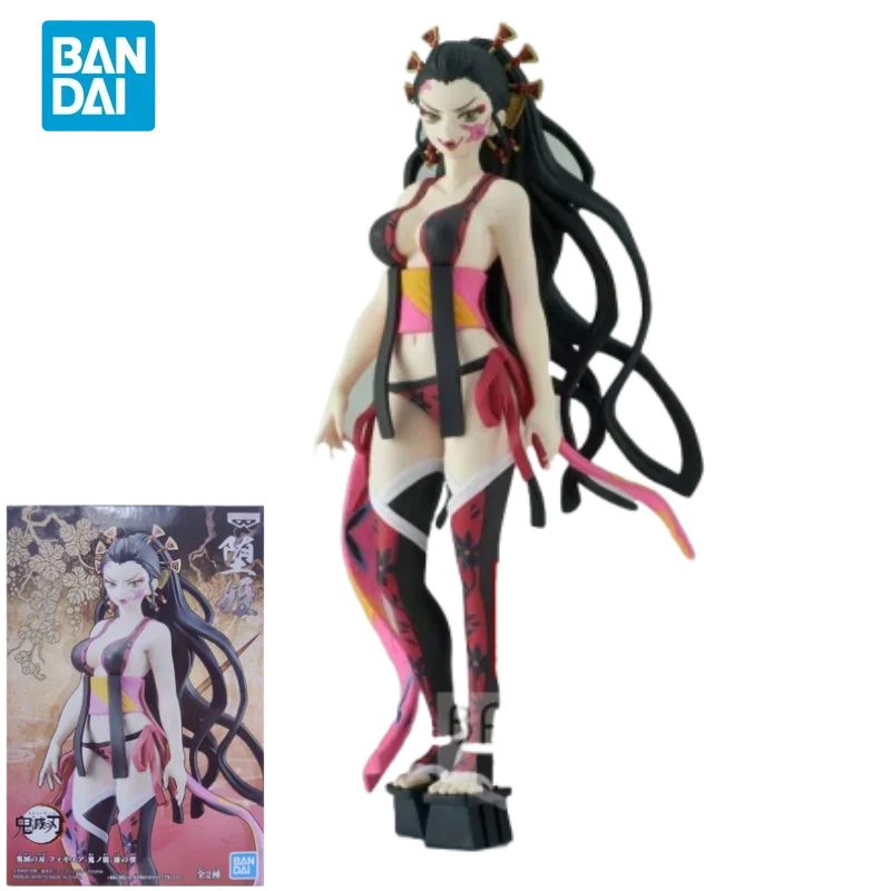 Bandai genuíno demon slayer anime figura daki figura de ação brinquedos para meninos meninas crianças presente natal modelo colecionável ornamentos