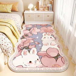 Cute Girl Bedroom Decor Rug Fluffy Soft Baby Bedside Carpet Cartoon Style Carpets for Living Room Pink Irregular Plush Floor Mat