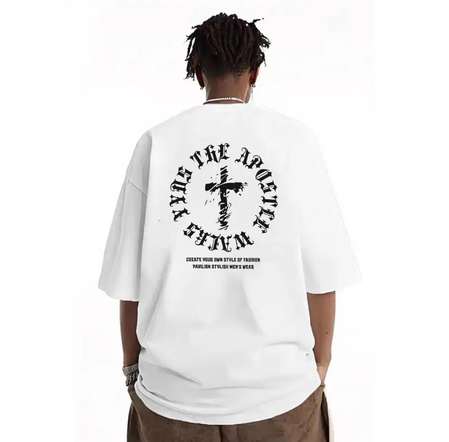 

Летняя мода 2025 года, футболка из 100% чистого хлопка Absolute Realm Cross, мужская модная повседневная уличная одежда, супер футболка с принтом