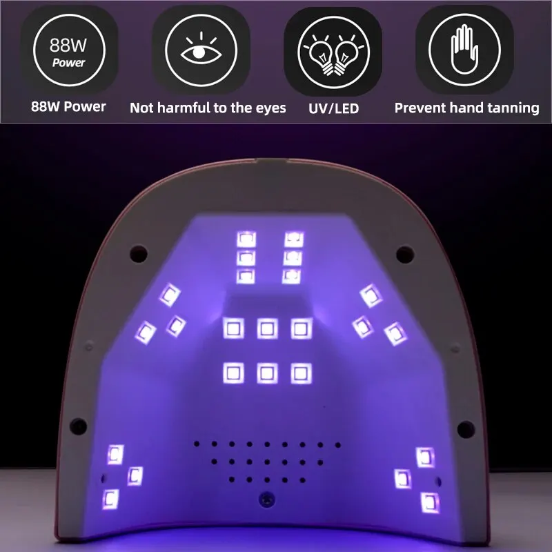 88w LED UV-Lampe für Nägel 24 leds Trocknen Nagel Gel politur mit Motion Sensing profession elle Kabine Maniküre Lampe Werkzeug für den Heimgebrauch