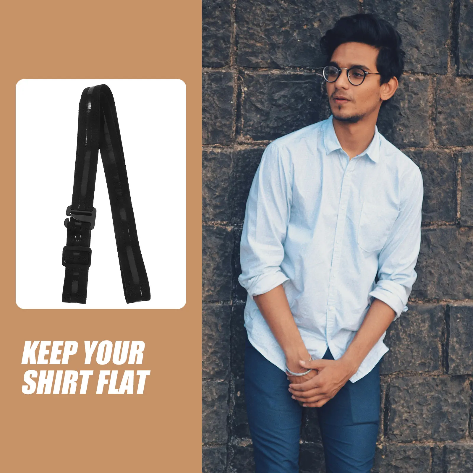

Non-Slip Stays Men Women Elastic Shirt Belt Adult Wrinkle Proof Comfortable Easy Fasten Tidy Wear Durable Simple Design
