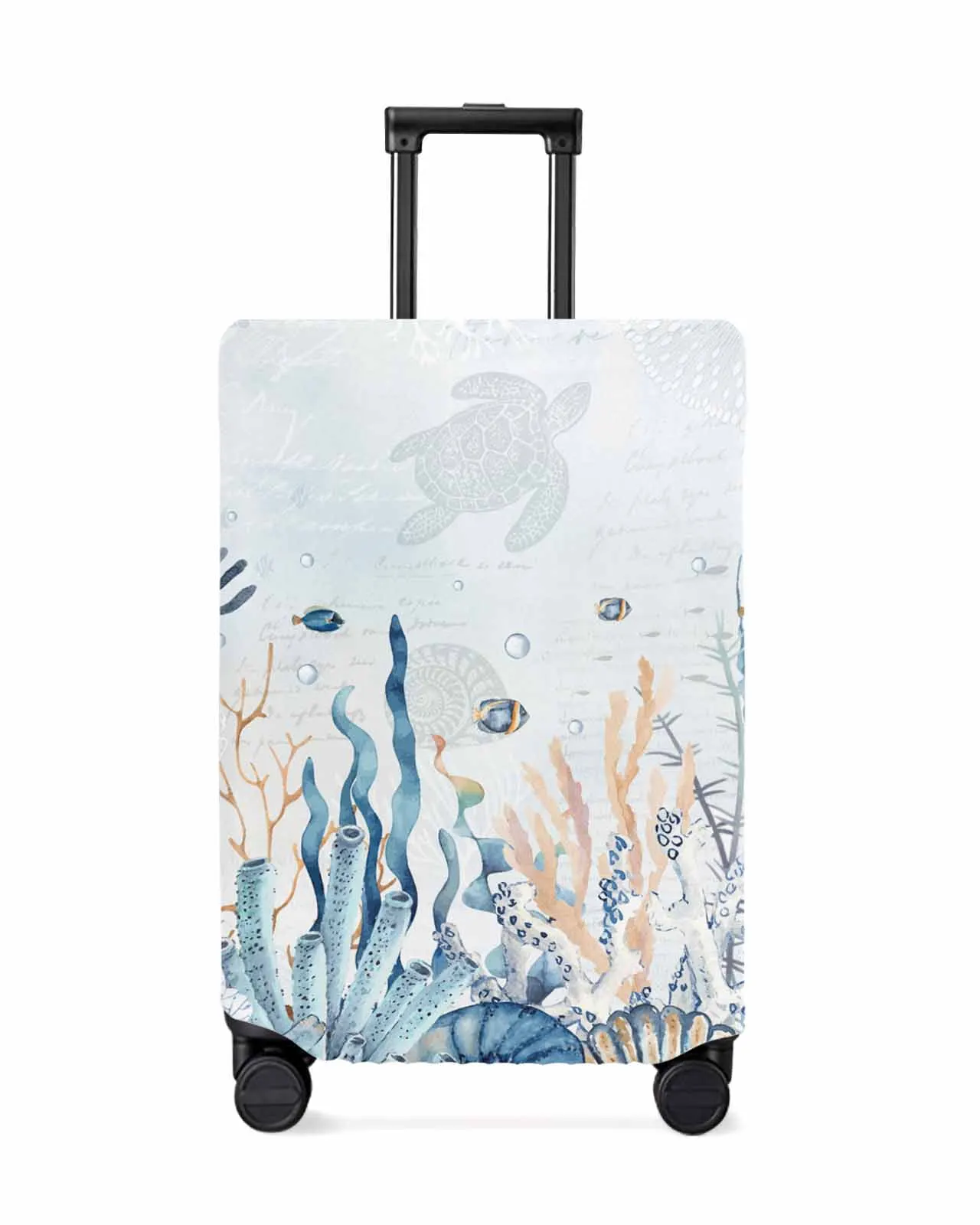 

Summer Ocean Coral Shell Conch Sea Star Stretch Suitcase Protector Baggage Dust Case Cover For 18-32 Inch Travel