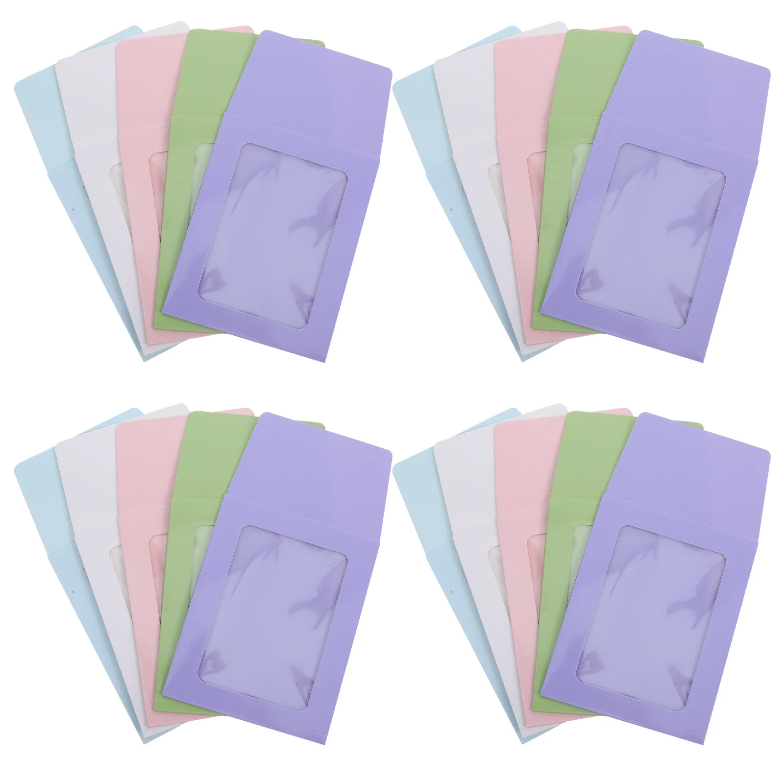 

30 pcs Transparent Window Envelopes Sturdy Paper Photo Card Postcards Business Cards Wedding Invitations Mini Frames Decorative