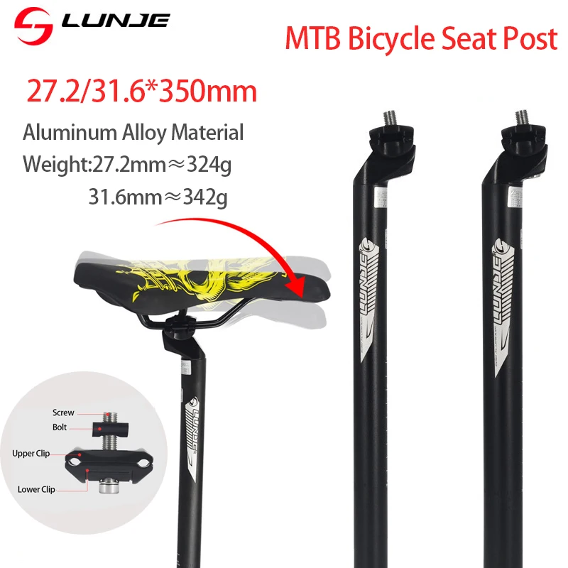 Ultralight Bicycle Seatpost 27.2 31.6 Aluminum Alloy MTB Road Bike Seat Post Length 350mm Single Nail Seat Tube Cycling Parts