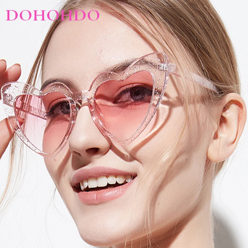 

Y2K Fashion Trendy Brand Designer Heart-Shaped Sunglasses Party Street Photography Candy Color Eyewear Female UV400 Gafas De Sol