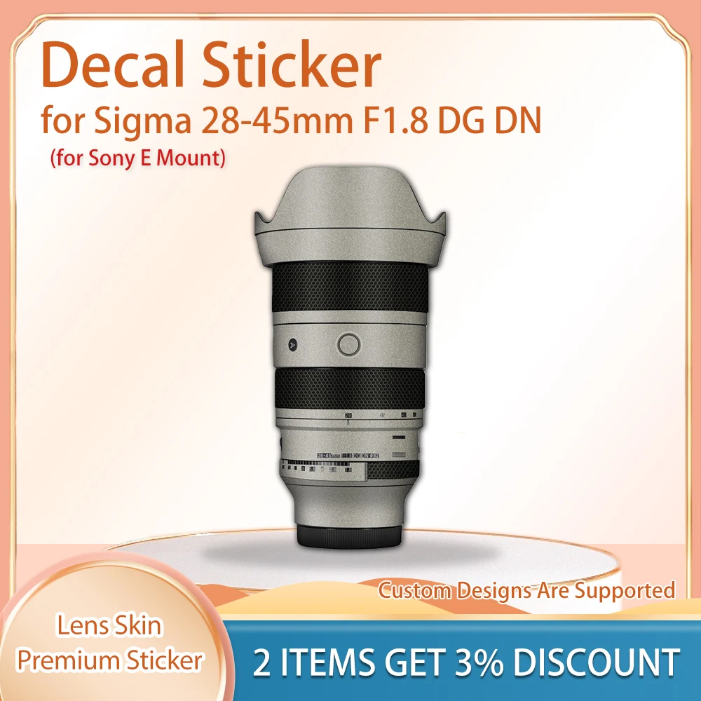 Decal Skin for Sony E Mount Skin Wrap Covered 2845 Protective Film Cover Film for Sigma 28-45mm F1.8 DG DN Lens Skin Decal