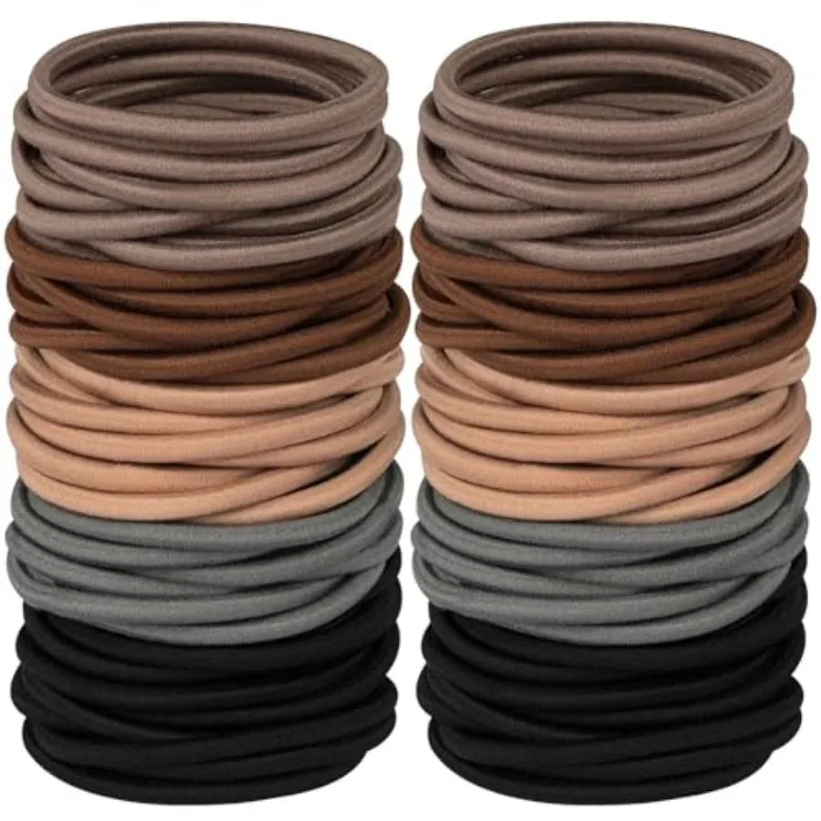 

Multy-Colored Hair Ties, 120 PCS Large Elastic Bands, No Damage Ponytail Holders for Thick Hair, Women, Men and Girls