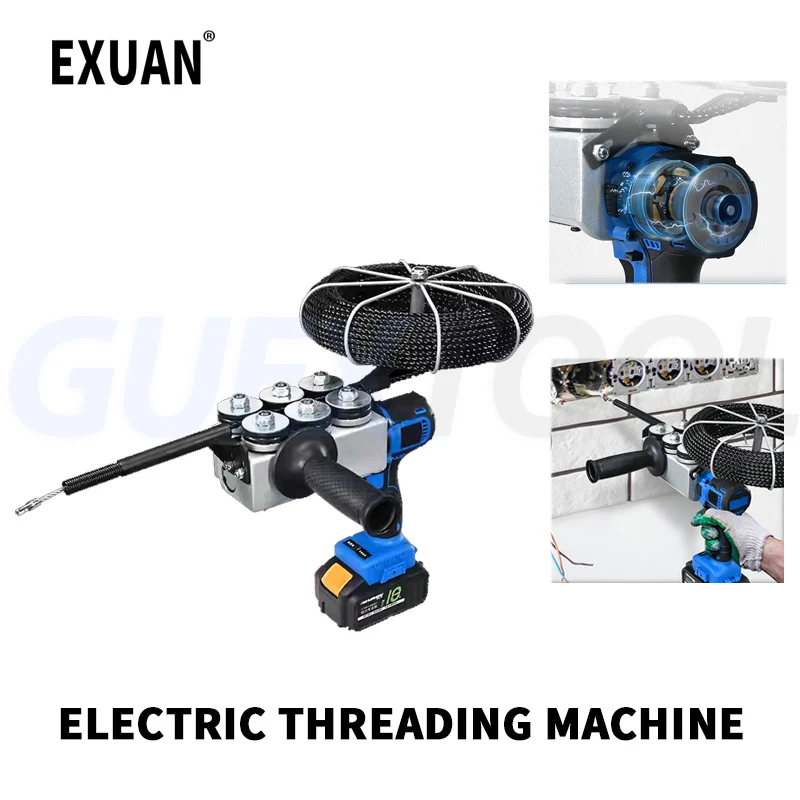 

Lithium Battery Threading Machine Universal Brushless Threader Six Wheel Threading Machine Fully Automatic String Machines 30M