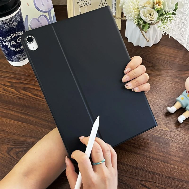 Simple Solid Color Black Tablet Case For iPad Pro 11 12.9 13 A16 M2 M4 M3 M5 Shell 10.2 5/6/7/8/9/10/11th Mini Air 3 4 5 6 Cover
