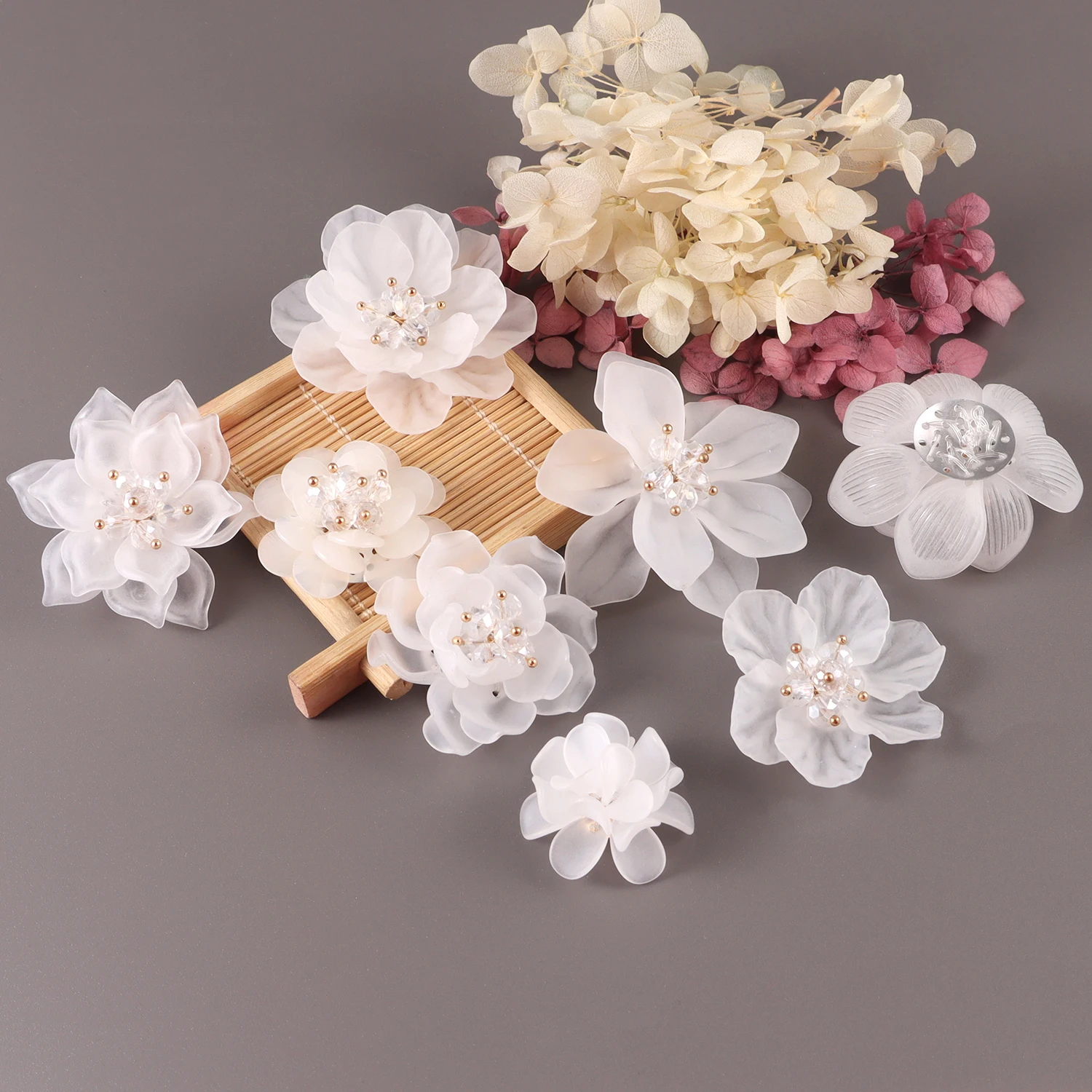 Acryl Imitation Perle Blumen Matt Blütenblatt Nähen Patch für Hochzeit Kleidung Decor DIY Handwerk Schmuck Machen Zubehör