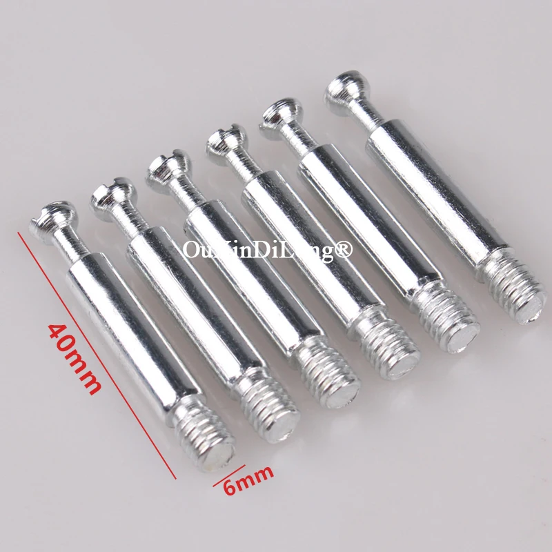 

100PCS 3 in 1 Furniture Connecting Rods 6X40mm Screws Bolts Cupboard Wardrobe Combination Furniture Splicing Connecting Hardware