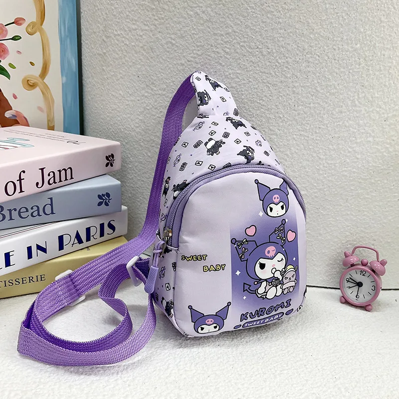 Sanrio nuevo bolso de pecho Kawaii Hello Kitty Kuromi bolso cruzado lindo y a la moda My Melody Cinnamoroll bolsa de almacenamiento de viaje regalo para niña