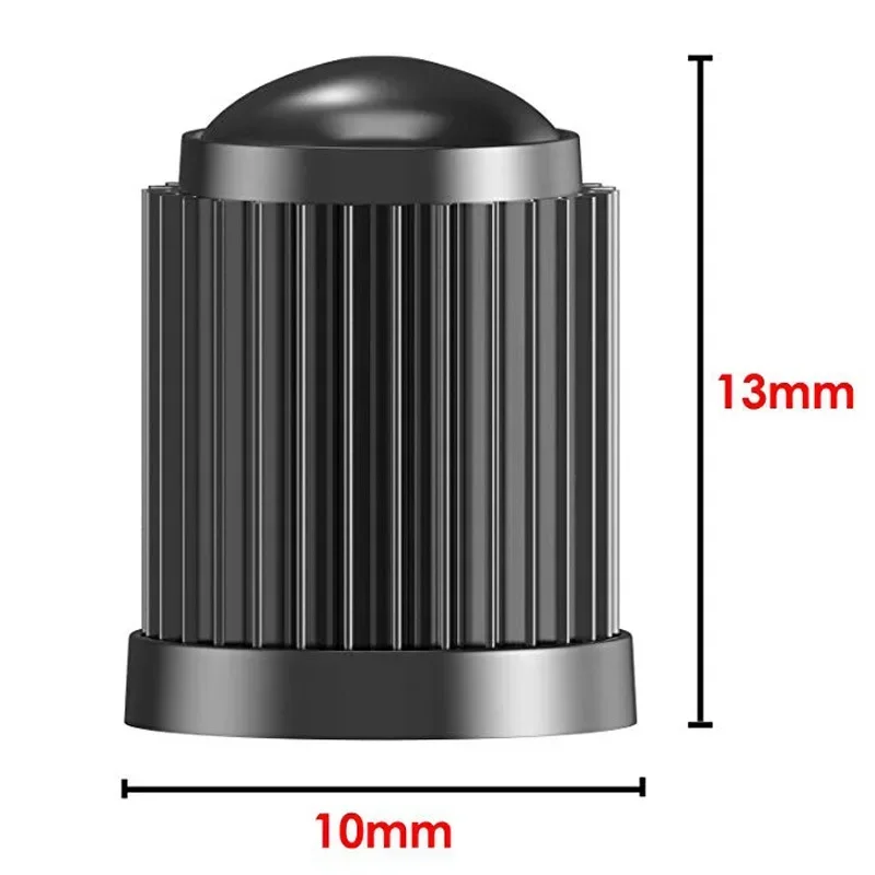Car Tire Valve Plastic Black Bike Tyre Valve Caps O Rubber Ring Covers Dome Shape Dust Valve for Auto Motorcycle Cap Decor