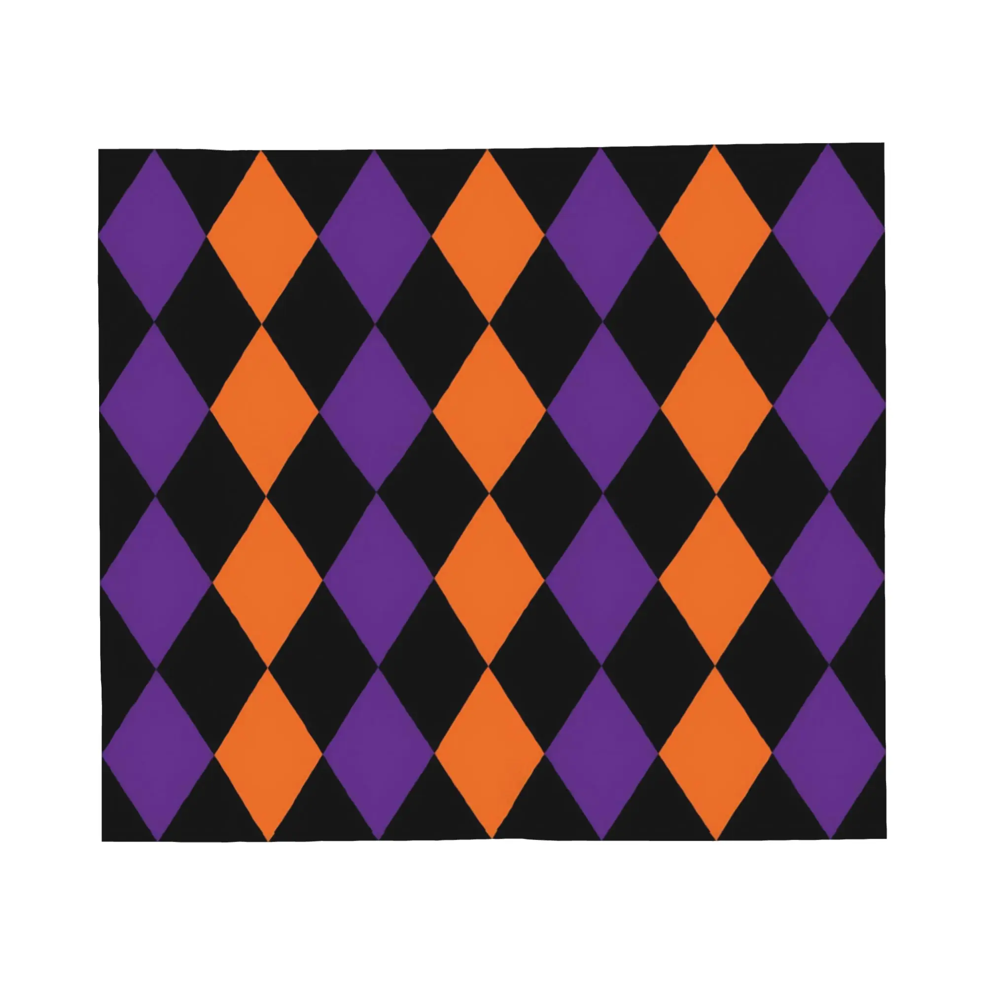 Purple Orange Black Diamond Halloween Fleece Throw Blanket  Blankets for Home Travel Ultra-Soft Bedding Throws