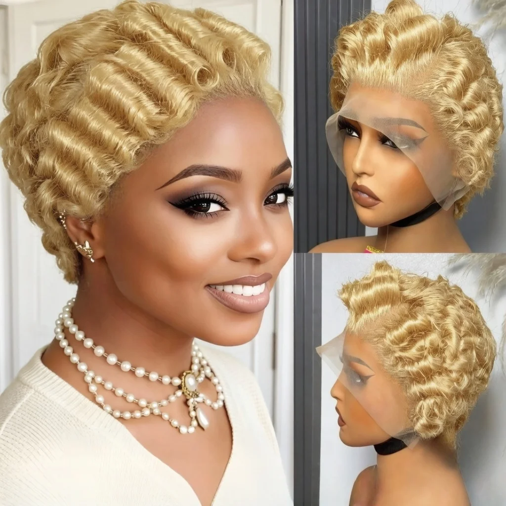 613-blonde-short-bob-loose-wave-pre-plucked-pixie-cut-13x4-transparent-lace-front-human-hair-wigs-for-woman