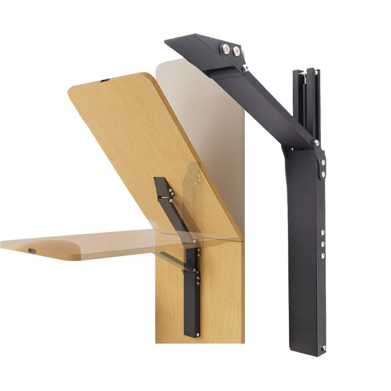 DIY Modern Space Saving Ultra-thin Folding Study Desk Metal Wall-Mounted Damping Buffer Opening for Home Living Room Bedroom RV