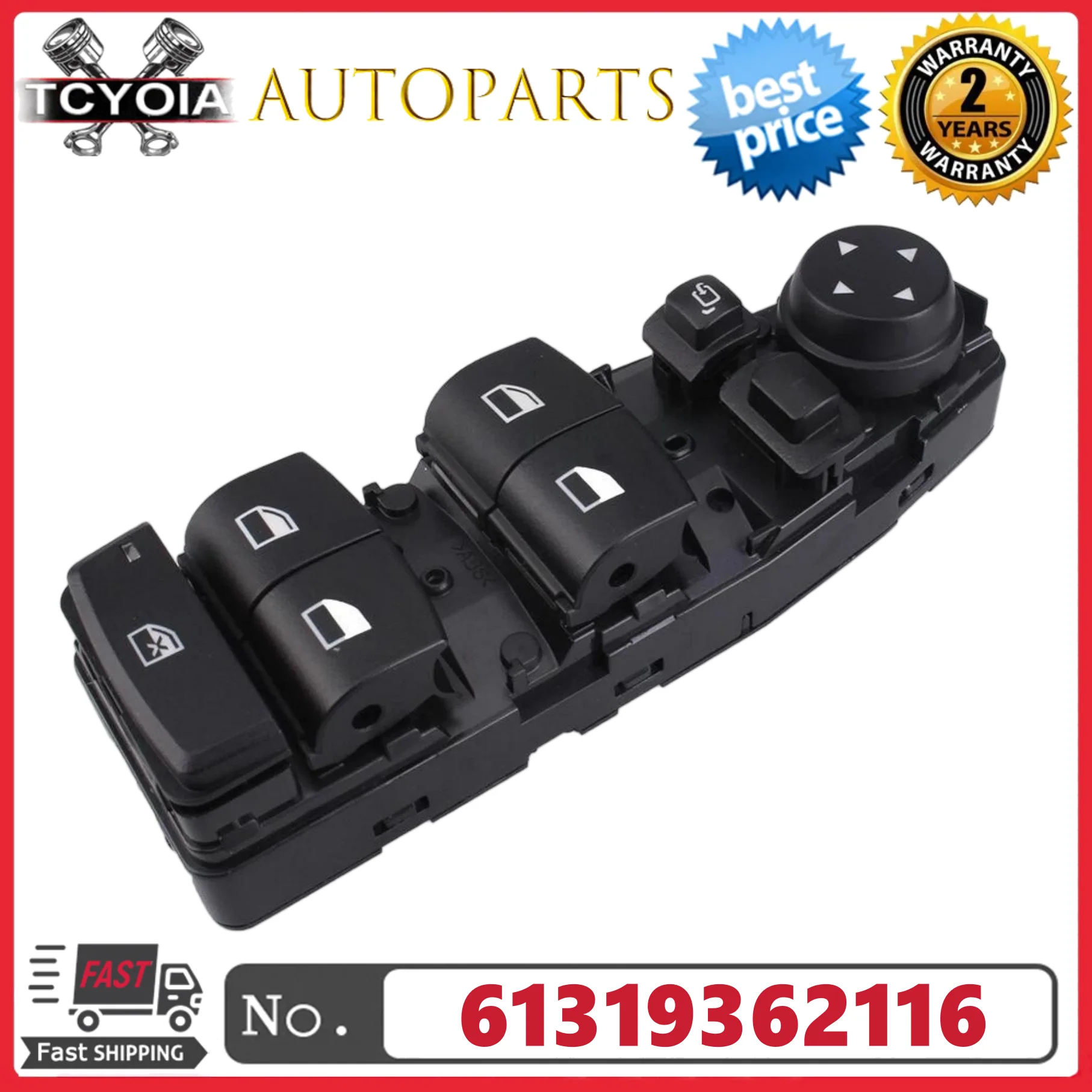 

61319362116 Master Power Window Door Switch LHD For BMW X1 X2 X3 X4 X5 X6 2014-2025