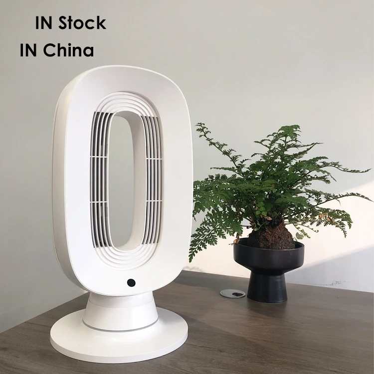 

Lithium Battery Chargeable Dual Air Outlet Smart Bladeless Table Fan With Aromatherapy