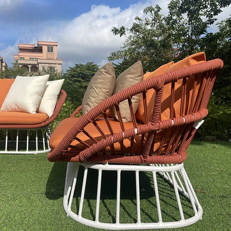 Customizable Nordic outdoor furniture villa rattan sofa outdoor open-air bed and breakfast coffee table