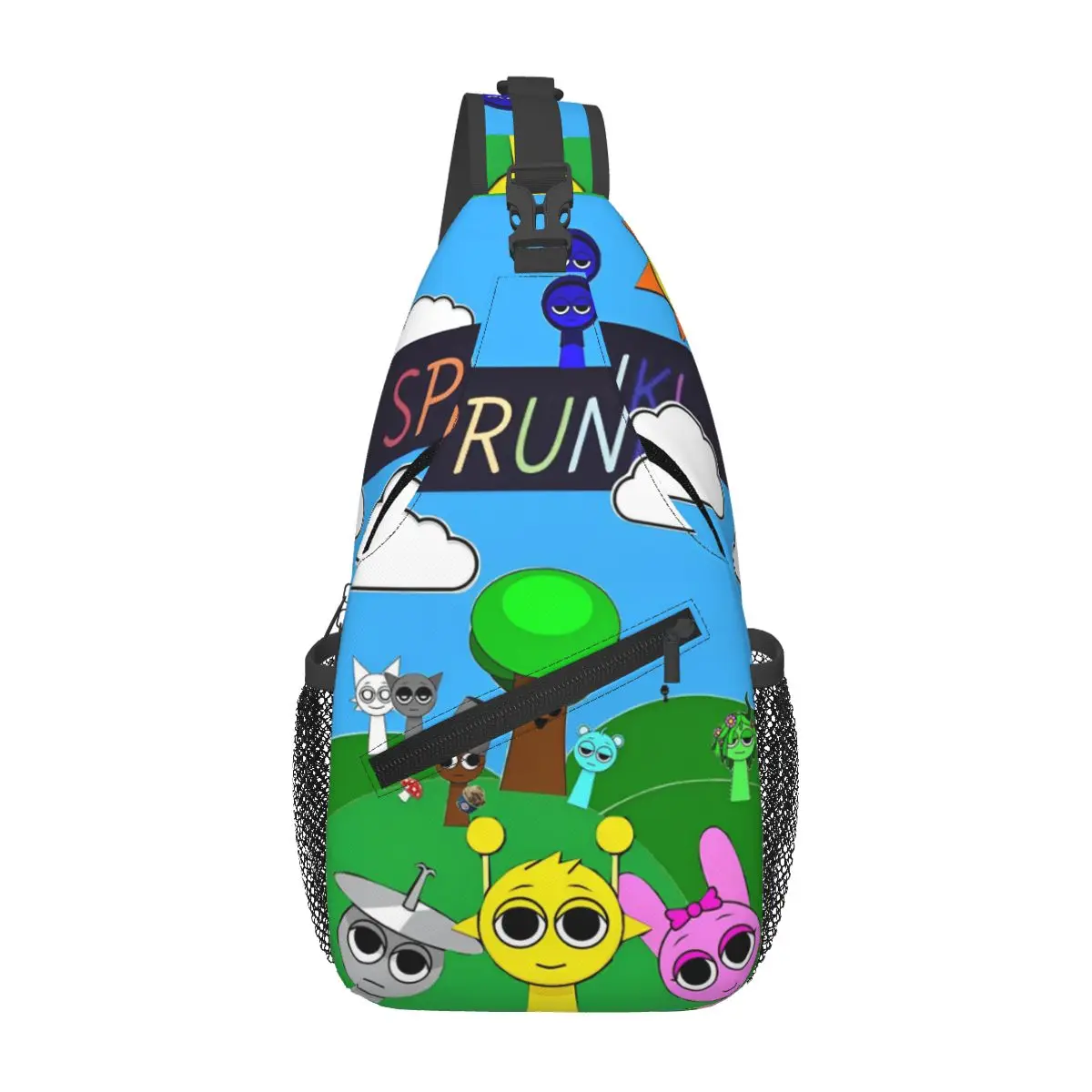

Sprunki Incredibox Music Game Crossbody Sling Bag Small Chest Bag Funny Oren Raddy Shoulder Backpack Daypack for Travel Sports