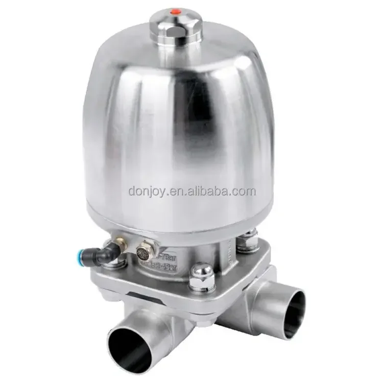 3A CE 316 sanitary 3 way zero dead leg diaphragm valve with zero static multi-channel hygienic