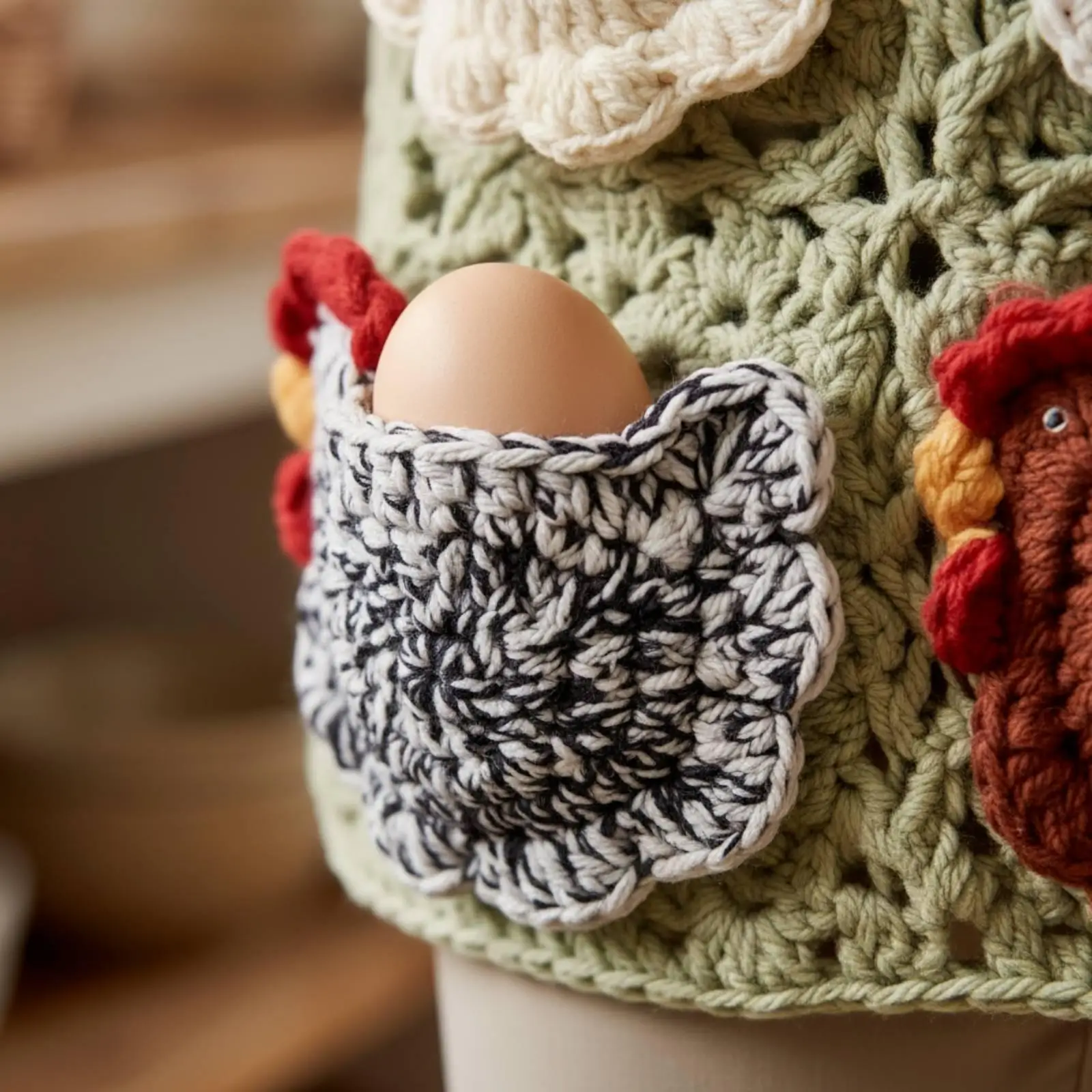 Crochet Egg Gathering Apron Farmhouse Crochet Egg Collecting Apron Hands for Homesteaders, Gardeners, Chicken Coop, Rural Farm,