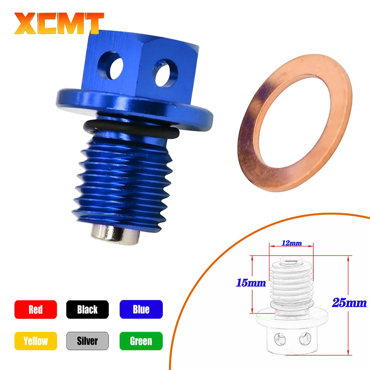 M12xP1.5 Magnetic Oil Drain Plug Bolt Screws For KTM EXCF Honda CRF CR XR Yamaha YZF HUSQVARNA Kawasaki KLX 125-530 Universal