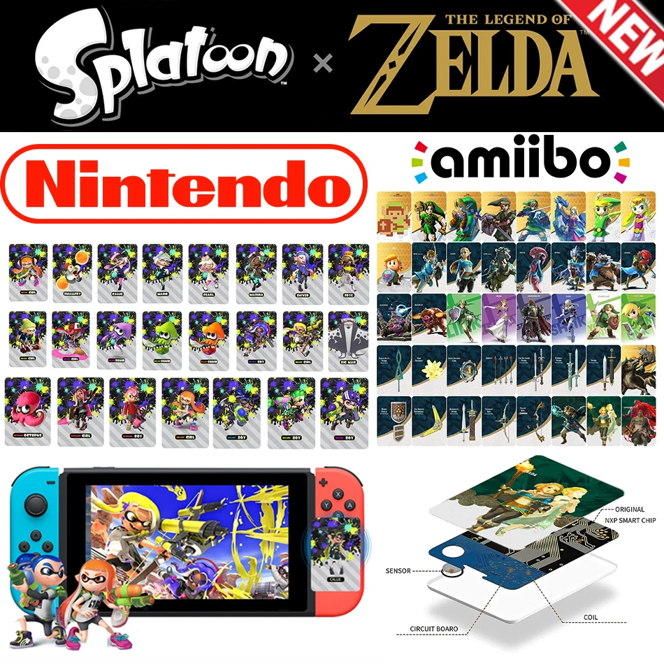 New splatoon 3 Zelda Amiibo Card Apply to the Legend of Zelda: Tears of the Kingdo and Breath of the Wild Latest Paragliding NFC