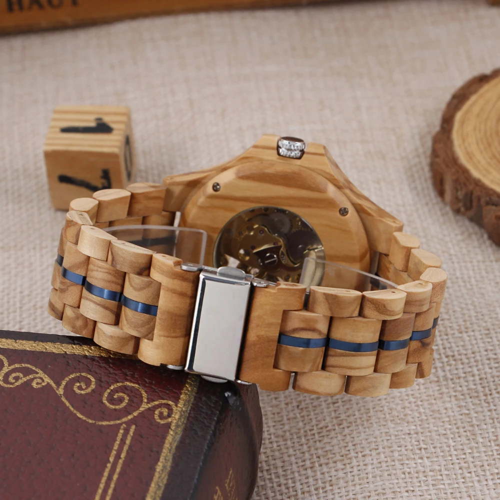 Reloj Mecánico hueco de diseño único de disco para hombre, reloj de madera de lujo, aspecto clásico, el mejor regalo de vacaciones, nuevo