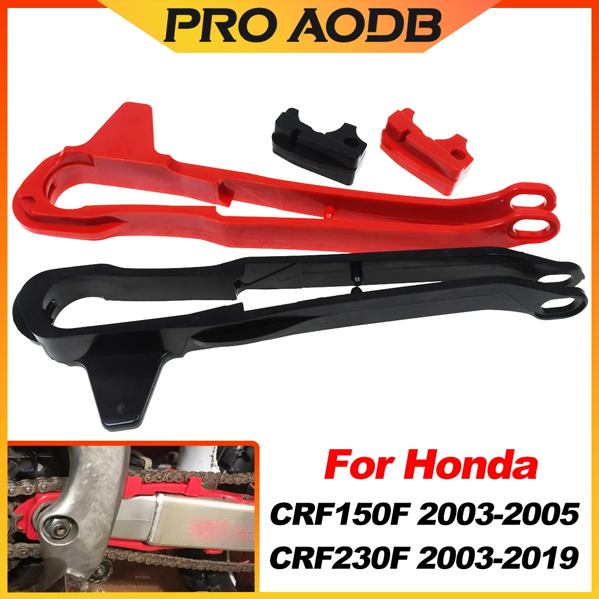 

For Honda CRF150F CRF 150 150F 2003-2005 CRF230F CRF 230 230F 2003-2019 Motorcycle Chain Slider Guard Swingarm Guide Universal