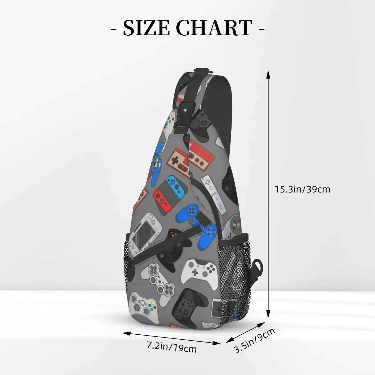 Video Game Controller Sling Bags Borst Crossbody Schouder Sling Rugzak Reizen Daypack Console Gamepad Mannen Vrouwen Boekentas