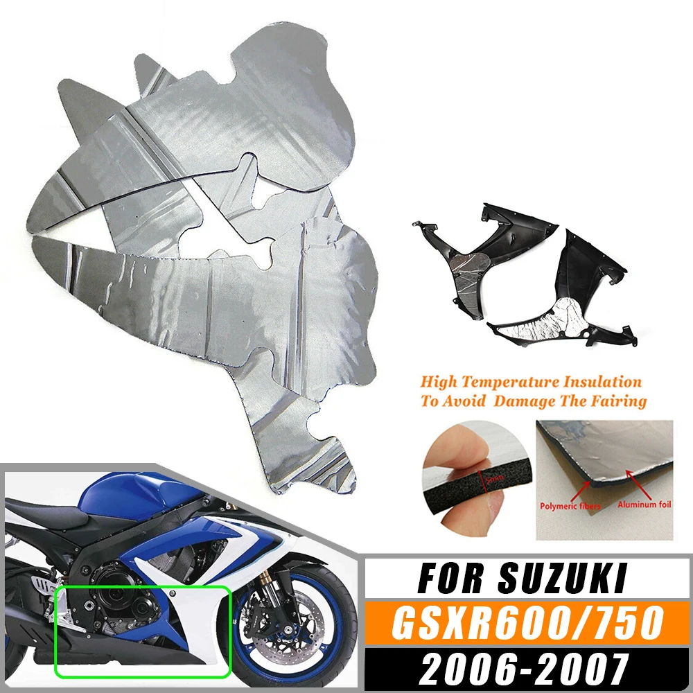 

For 2006-2007 Suzuki GSXR600 GSXR750 K6 2006 2007 Motorcycle Pre-Cut Belly Fairing Heat Shield Mat Insulation Protection
