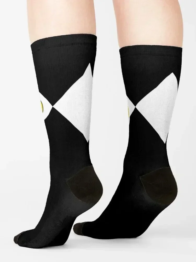 MMPR Black Ranger With Coin Calcetines Rugby verano diseñador marca MODA Lujo Mujer Calcetines Hombre