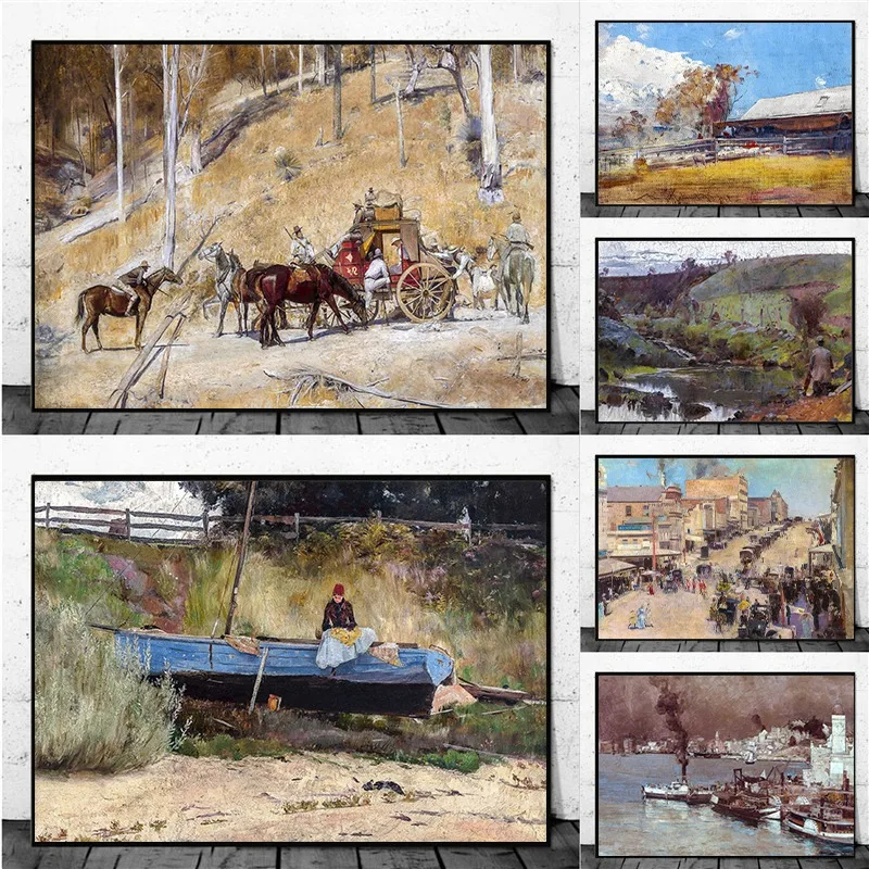 Tom Roberts Hutt Valley The Sculptor Landscape Art Print Vintage Oil Painting Canvas Print Australian Impressionist Wall Decor